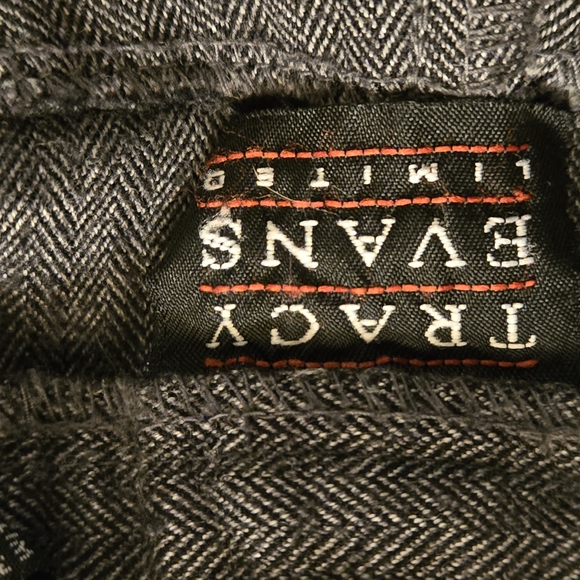 Womens Gray Herringbone Pants - Picture 4 of 7